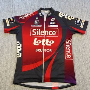 Vermarc Silence Lotto Cycling Jersey Men's XL Vintage Pro Team Short Sleeve Red